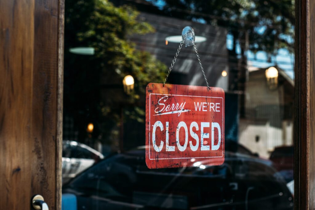 Business closed covid19